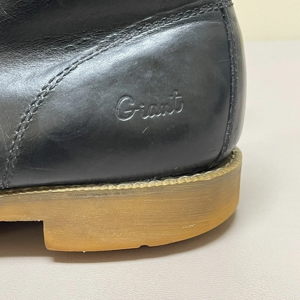 Giant Georgia Dress Boots‎ Men 10.5 W Black Leather Cap Toe Chukka Shoes Lace Up